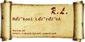 Rákosi Lóránt névjegykártya